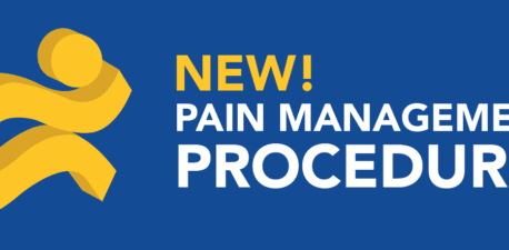 AOSM Running Man logo and Blog Title "New Pain Management Procedure"